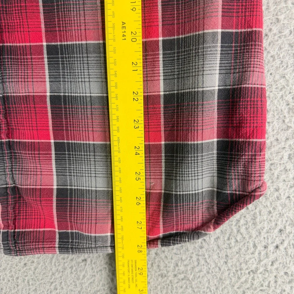 Fourstar Mens Large Red Plaid Thermal Lined‎ Flannel Shirt Skate Streetwear